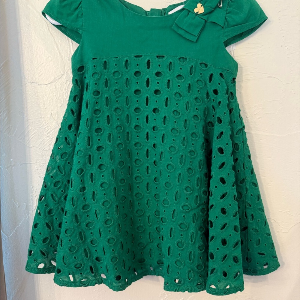 Mayoral Green Eyelet Kids Dress
